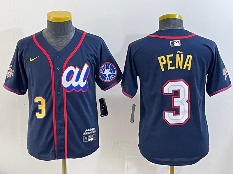 Youth 2025 Houston Astros #3 Pena Drak Blue All star Nike MLB Jersey style 002->toronto blue jays->MLB Jersey